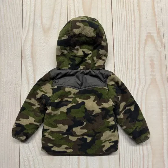 The North Face Baby 6-12M Reversible Full-Zip Hooded Jacket Camo/Gray - Picture 3 of 5